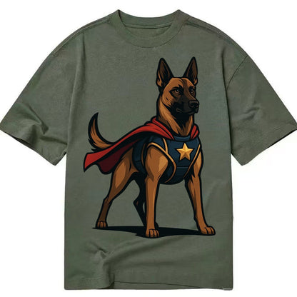 Belgian Malinois Guardian Hero Standing Ready On Four Legs N Classic T-shirt – Army Green