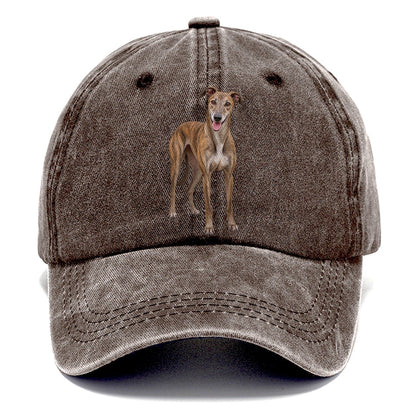 Greyhound Standing Top Breeds Classic Cap – Brown