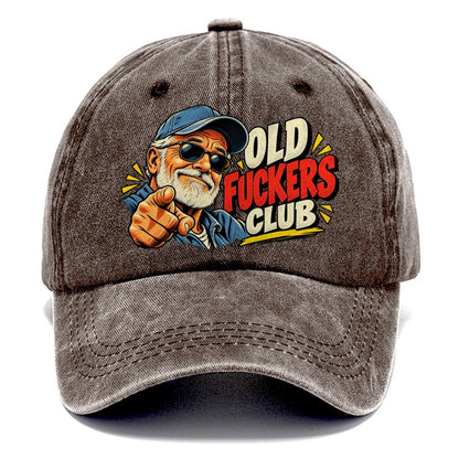 Old Fuckers Club Pointing Grandpa Classic Cap – Brown
