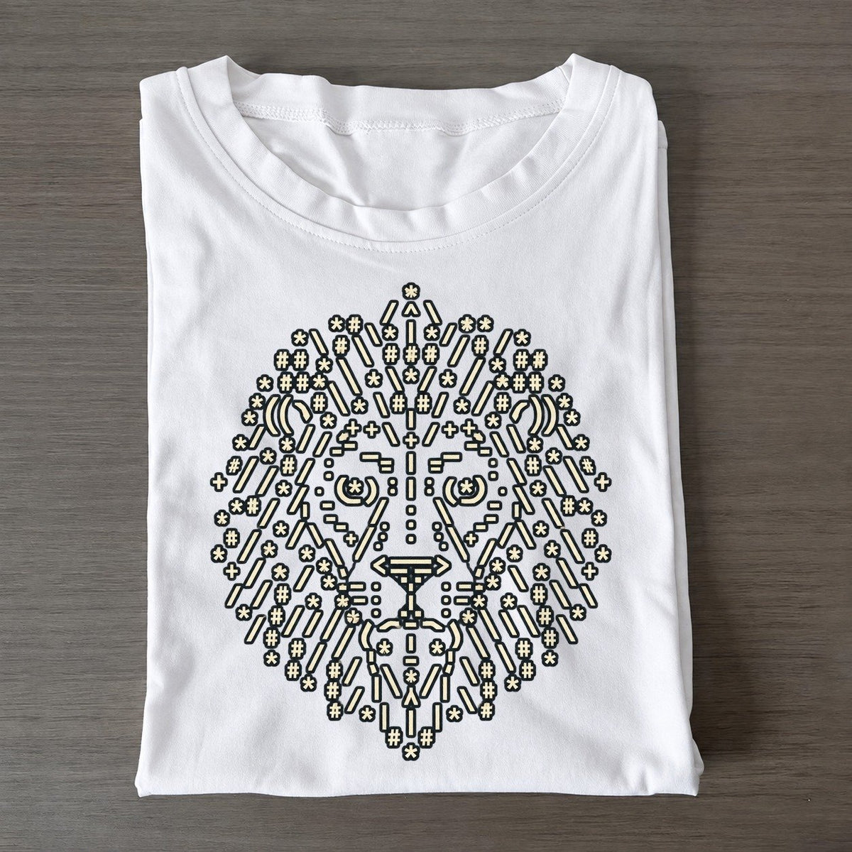 Lion Head Geometry Classic T-shirt – White