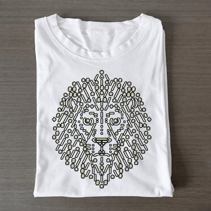 Lion Head Geometry Classic T-shirt – White
