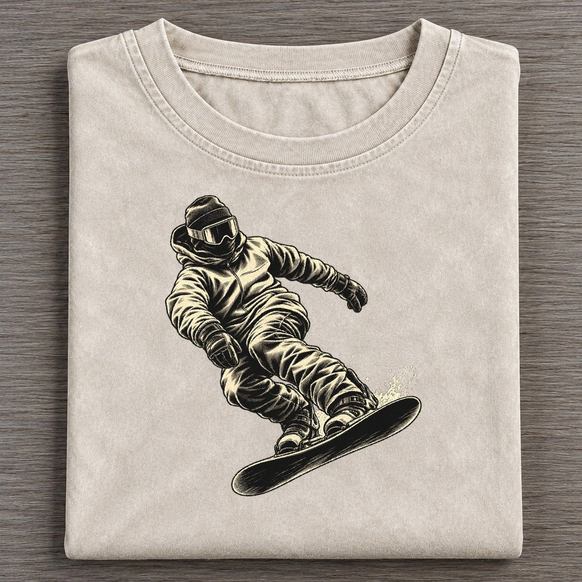 Snowboarder Heel Edge Carve Global Sports Ink Figures Vintage T-shirt – Off White