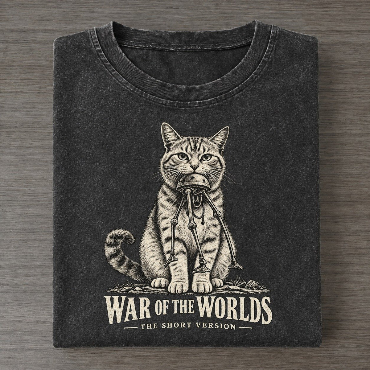 War Of The Worlds Short Version Cats Vintage T-shirt – Black