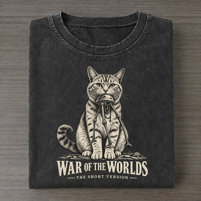 War Of The Worlds Short Version Cats Vintage T-shirt – Black