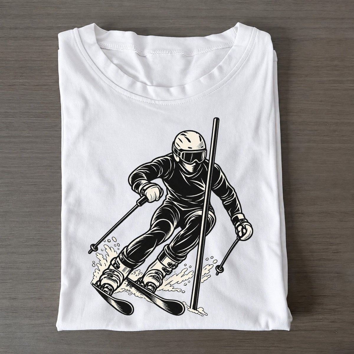 Alpine Skier Slalom Carve Global Sports Ink Figures Classic T-shirt – White