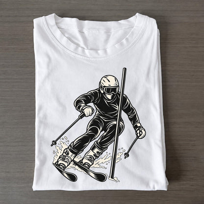 Alpine Skier Slalom Carve Global Sports Ink Figures Classic T-shirt – White