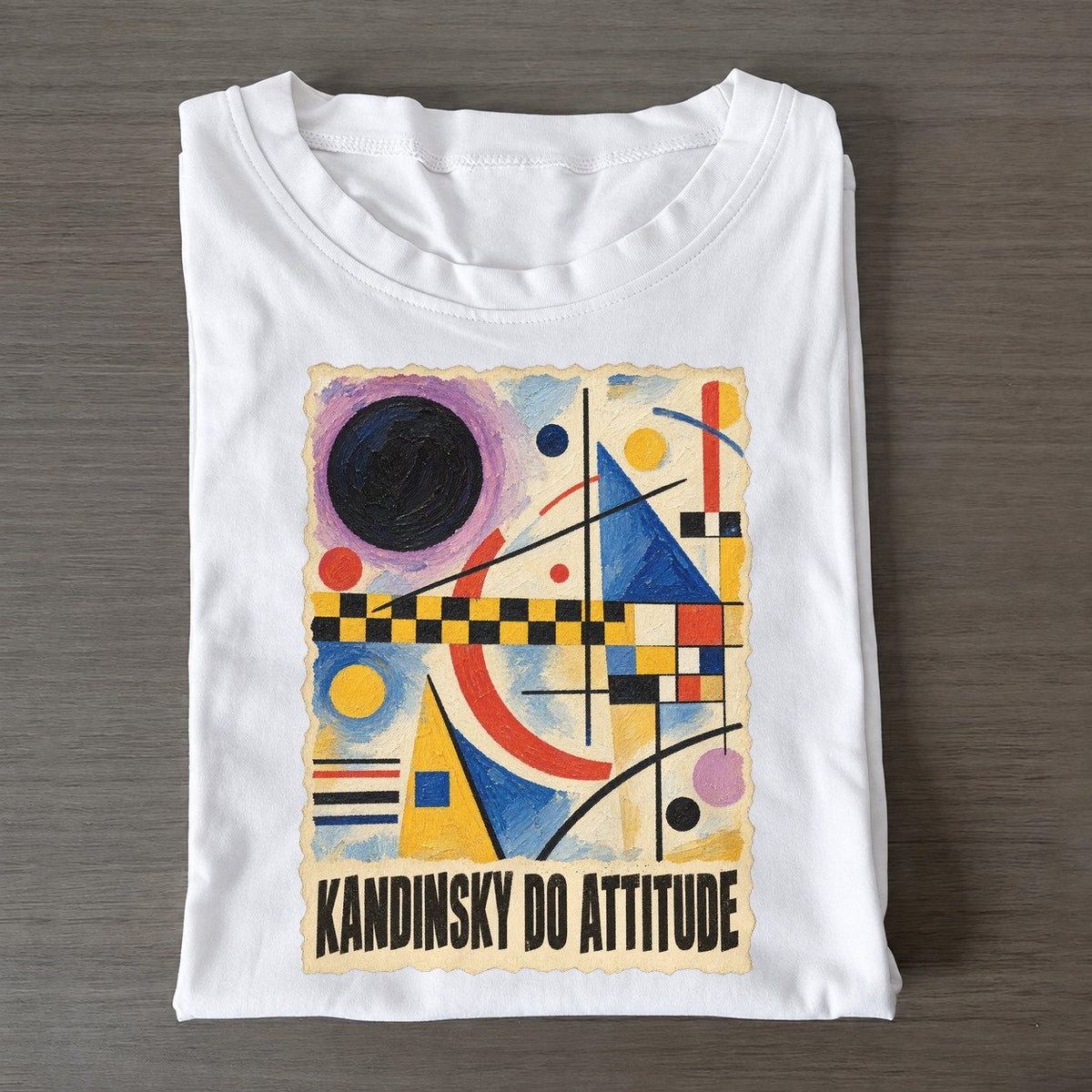 Kandinsky Do Attitude Floating Shapes Art Pun Classic T-shirt – White