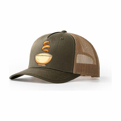 Lathe Bowl Silhouette Woodworking Trucker Hat – Olive Khaki