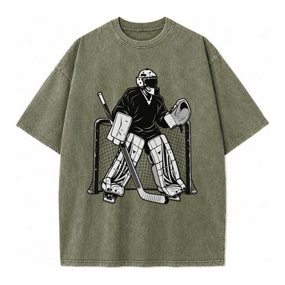 Hockey Goalie Vintage T-shirt – Army Green
