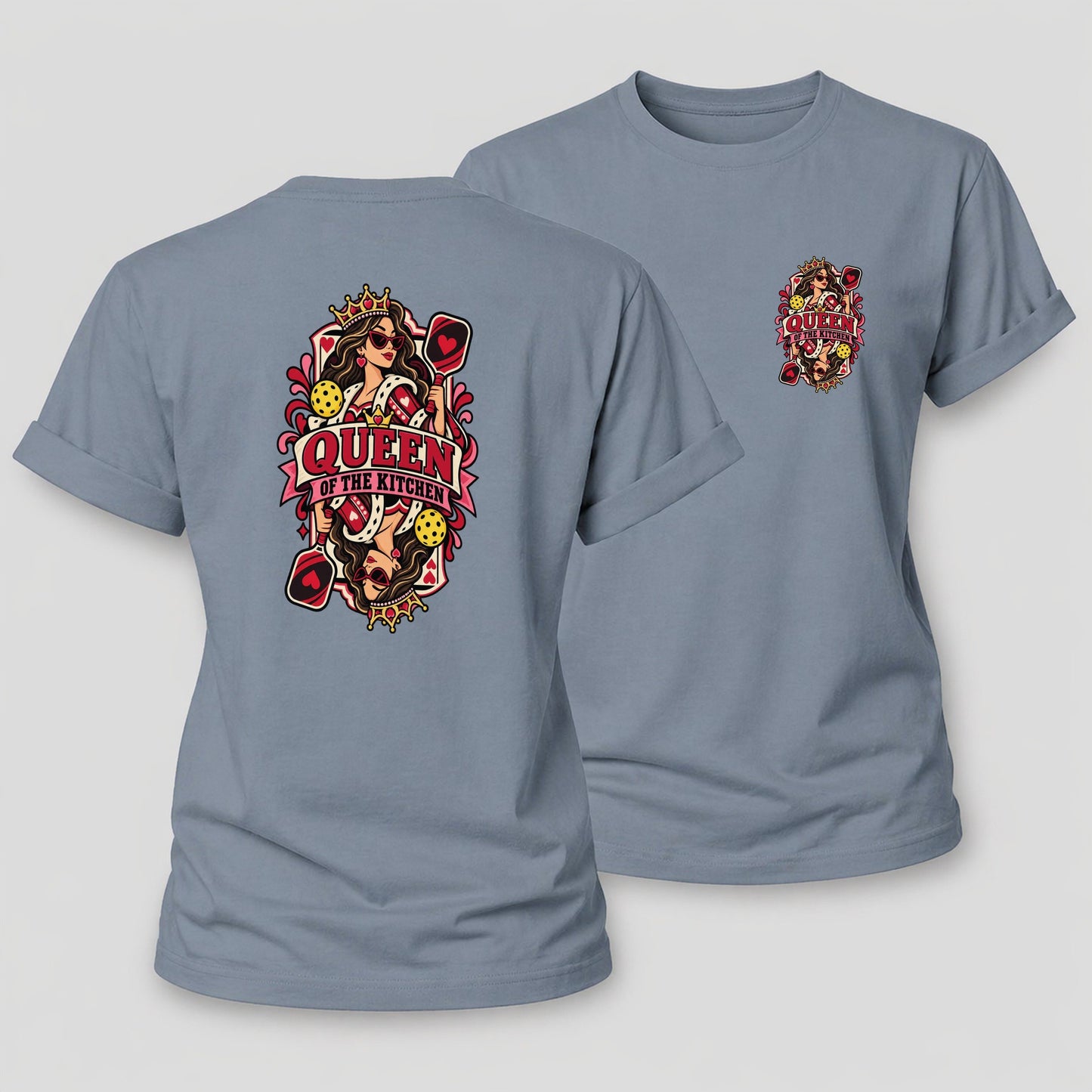 Queen Of The Kitchen Pickleball Life Women's Cotton T-Shirt – Aegean Blue