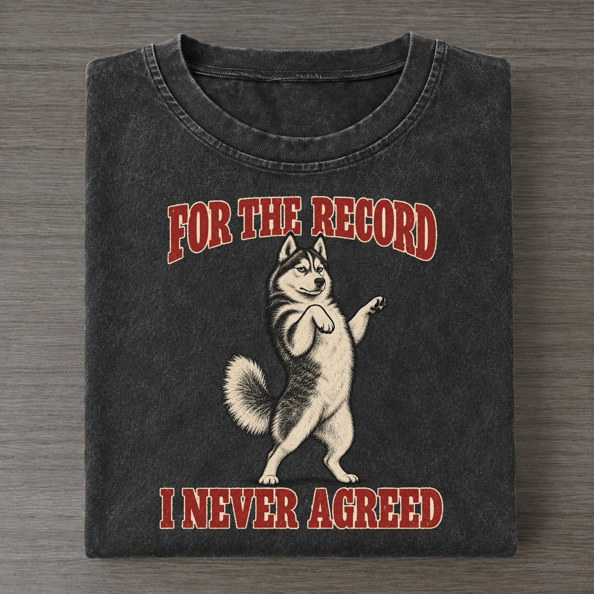 Siberian Husky Dog Declarations Vintage T-shirt – Black