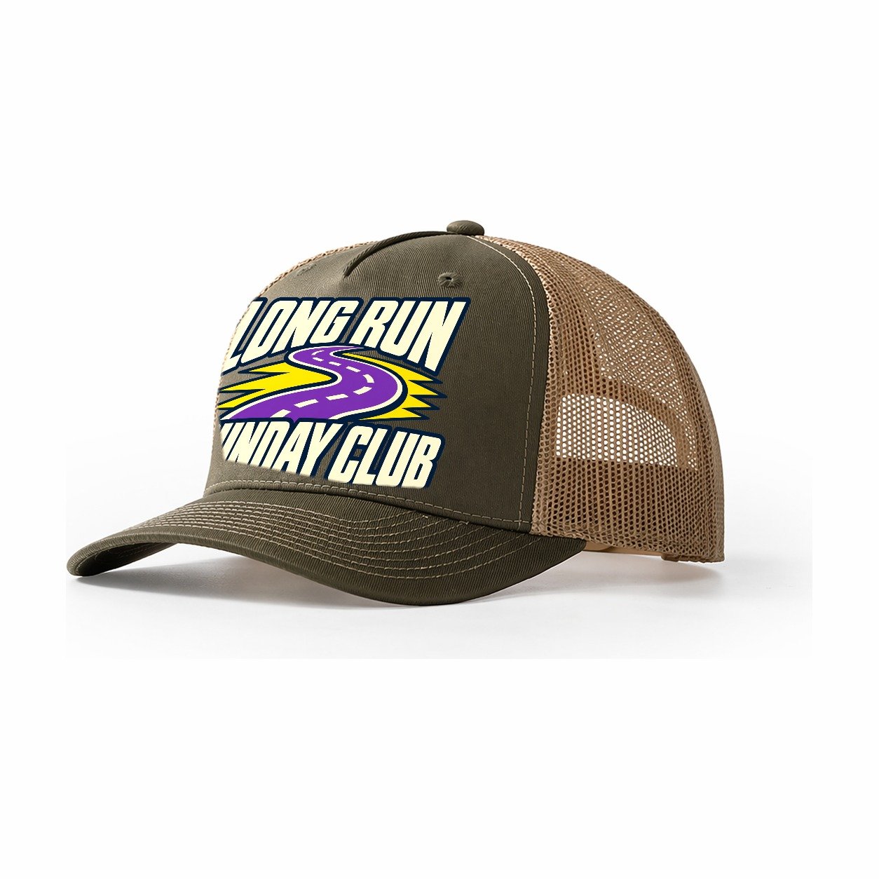 Long Run Sunday Club 90S Running Clubs Trucker Hat – Olive Khaki