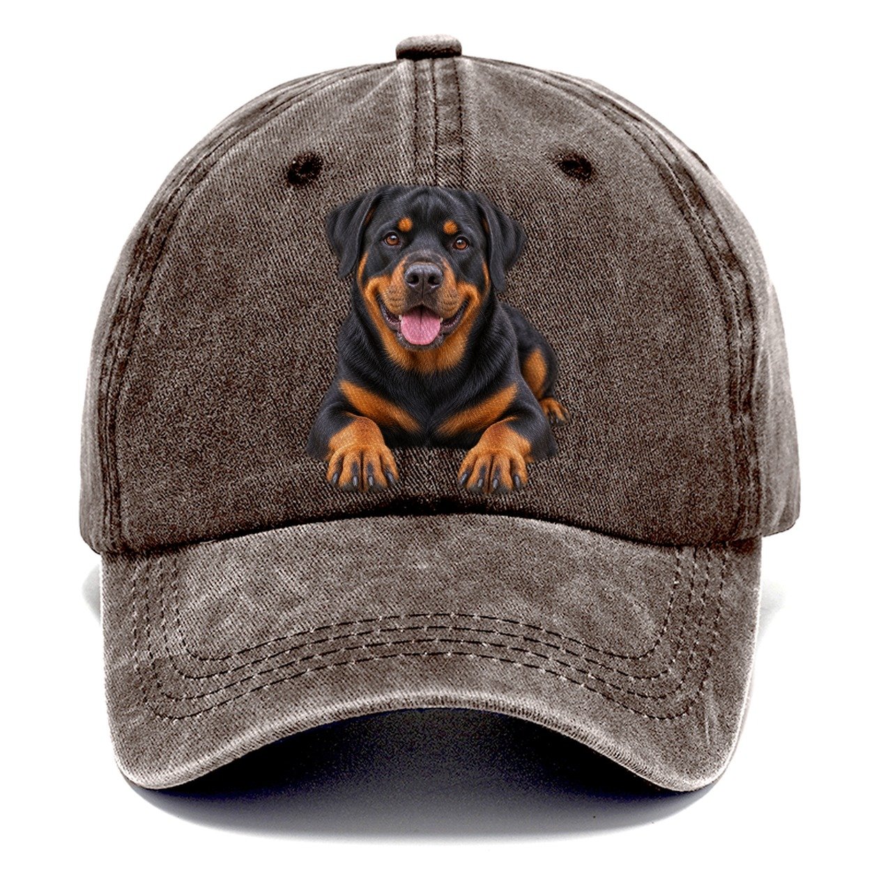 Rottweiler Lying Down Top Breeds Classic Cap – Brown