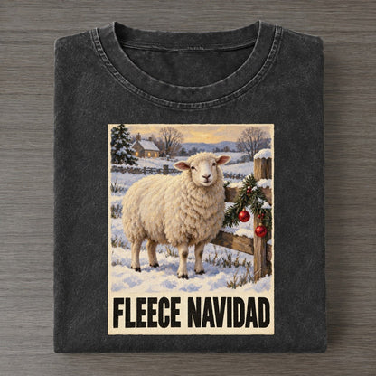 Fleece Navidad Painted Pop Culture Pun Vintage T-shirt – Black