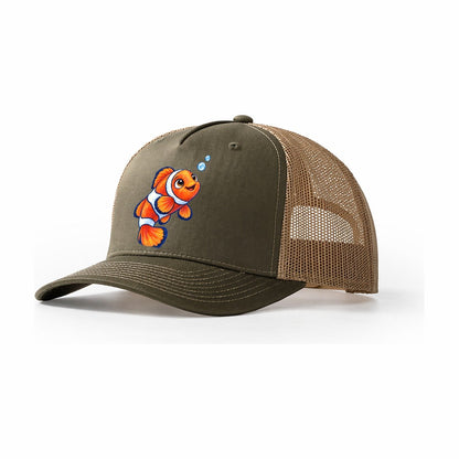 Clownfish Upward Flick Sea Sprite Trucker Hat – Olive Khaki
