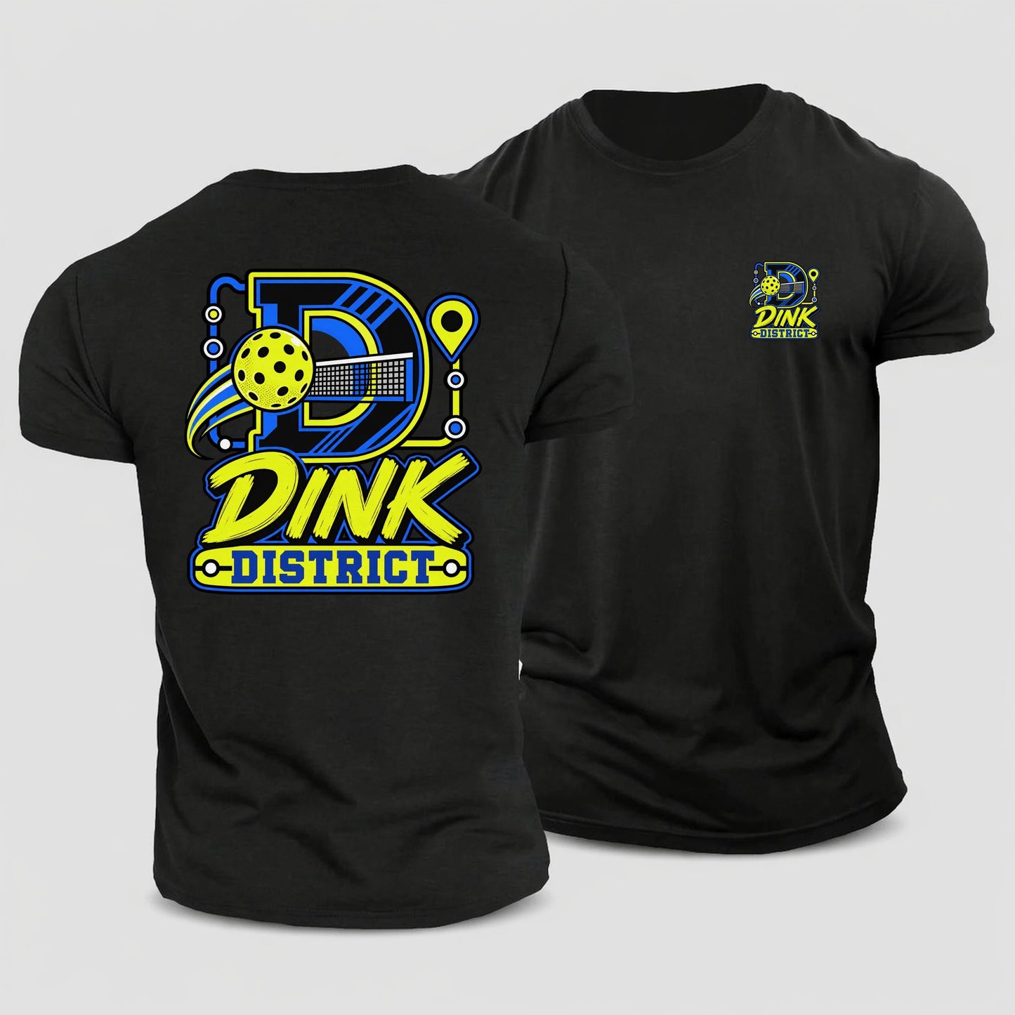 Dink District Pickleball Life Cotton T-Shirt – Black