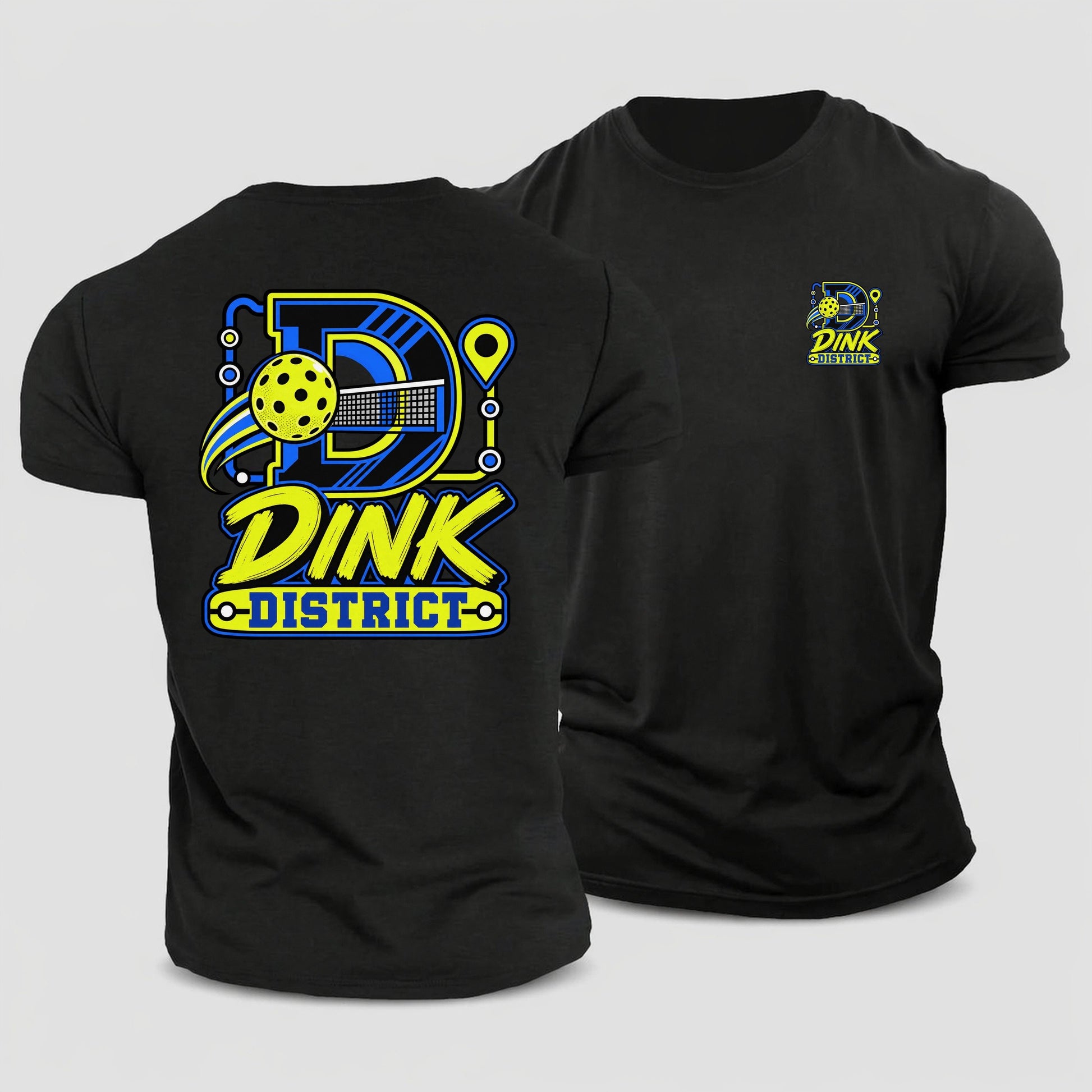 Dink District Pickleball Life Cotton T-Shirt – Black
