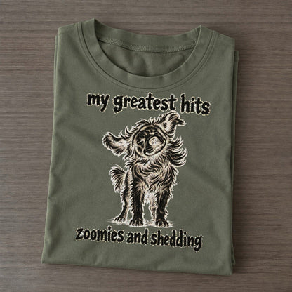 A Thick Coated Dog Mid Shake Body Twisting Coat Flung Outward Bark For Me Classic T-shirt – Army Green