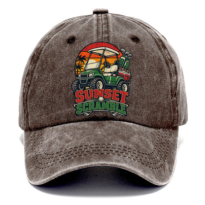 Sunset Scramble Golf Life Classic Cap – Brown
