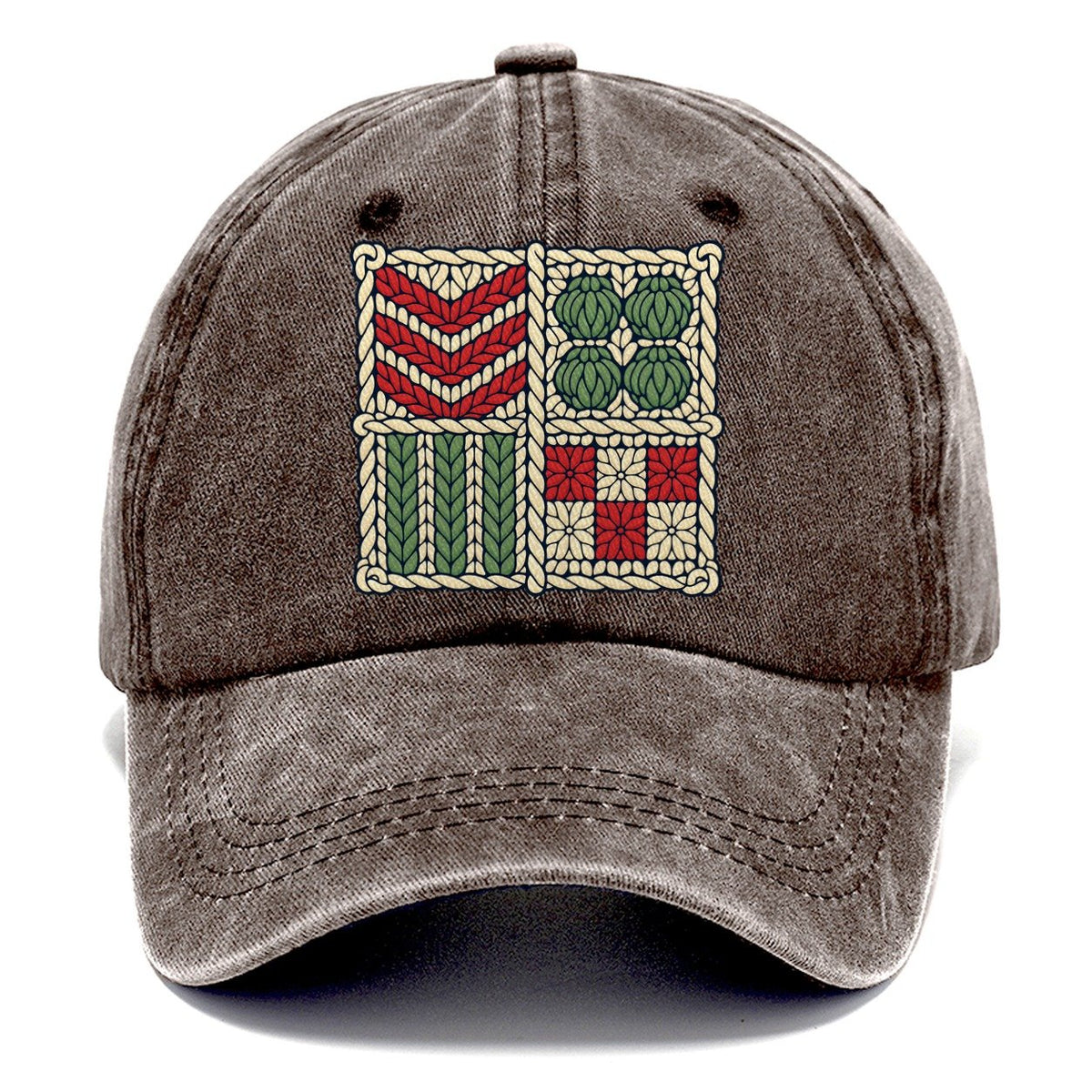 Textured Stitch Sampler Yarn Crafts Classic Cap – Brown