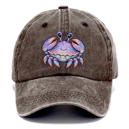 Crab Tucked Claw Hug Sea Sprite Classic Cap – Brown