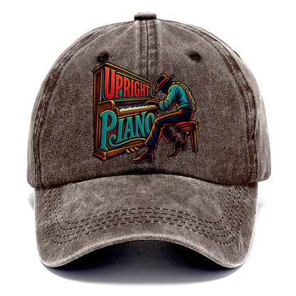 Upright Piano Wordmark Music Instruments Classic Cap – Brown