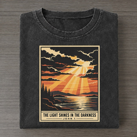 The Light Shines In Given Light Vintage T-shirt – Black