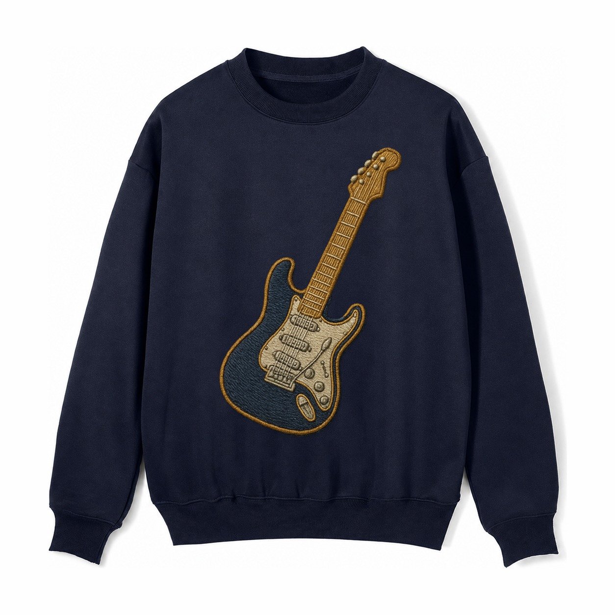 Electric Guitar Fleece Sweatshirt – Navy Blue