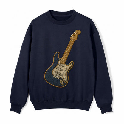 Electric Guitar Fleece Sweatshirt – Navy Blue