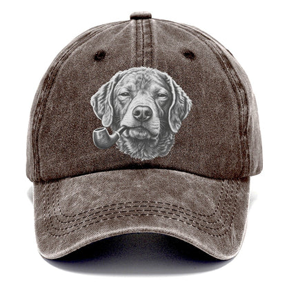 Chesapeake Bay Retriever A Classic Tobacco Pipe Smoking Dogs Smoking Dogs Portraits Classic Cap – Brown