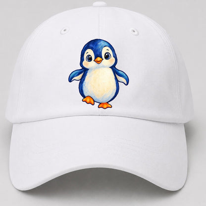 Penguin Front Waddle Sea Sprite Baseball Cap – White