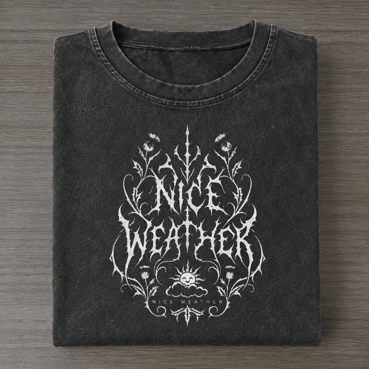 Nice Weather Unreadable Feelings Vintage T-shirt – Black