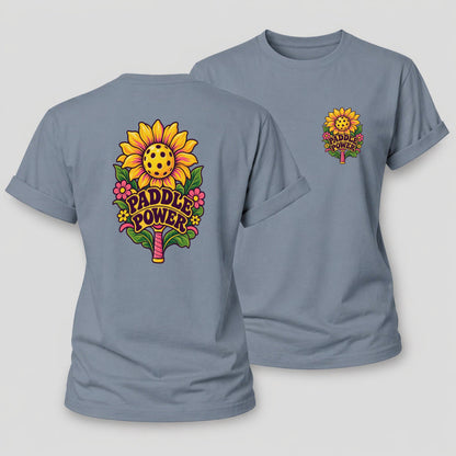 Sunflower Paddle Power Pickleball Life Women's Cotton T-Shirt – Aegean Blue