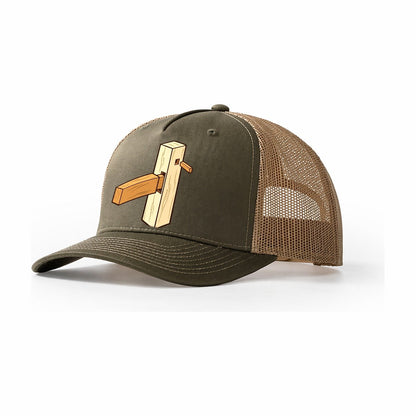 Mortise And Tenon Woodworking Trucker Hat – Olive Khaki