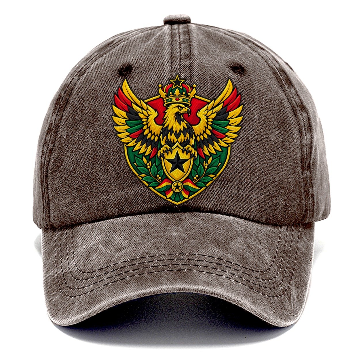 Ghana Heraldic Crest Country Logos Classic Cap – Brown
