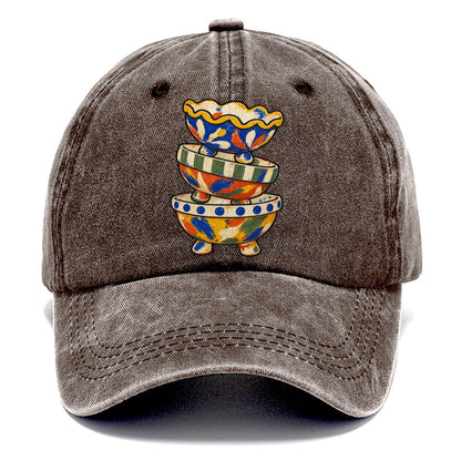 Footed Bowl Stack Clay Color Makers Classic Cap – Brown