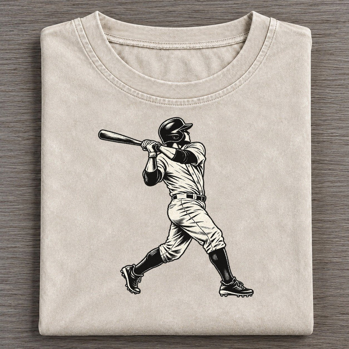 Baseball Batter Follow Through Global Sports Ink Figures Vintage T-shirt – Off White