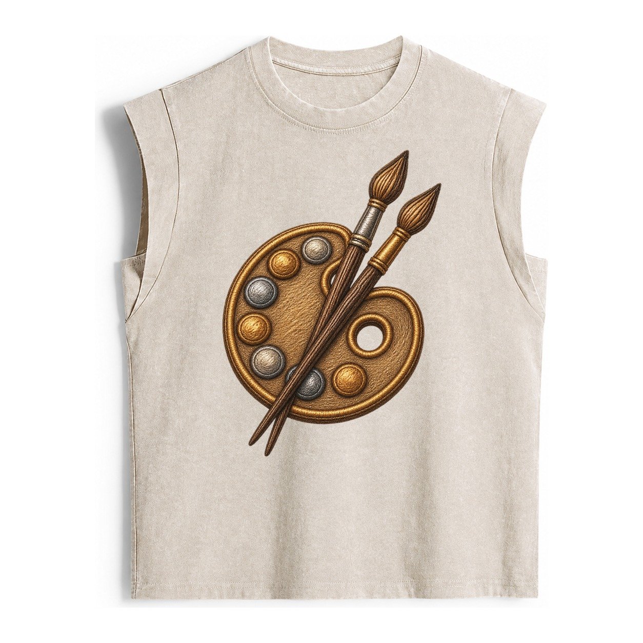 Artist Palette Vintage Washed Tank – Beige
