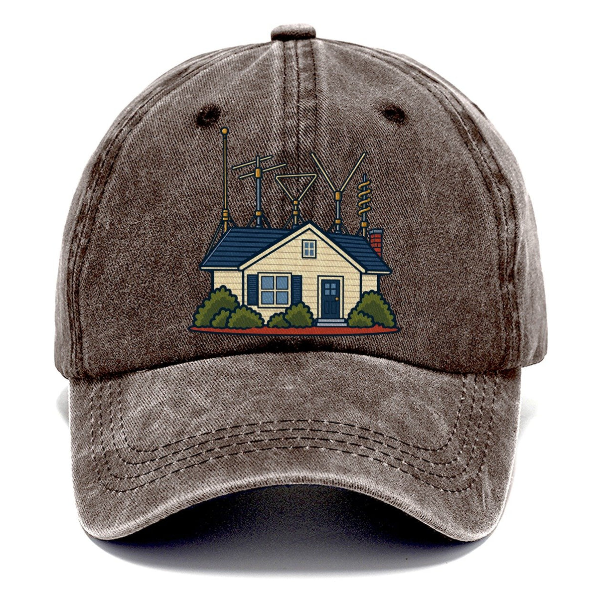 Antenna Filled Garden Amateur Radio Classic Cap – Brown