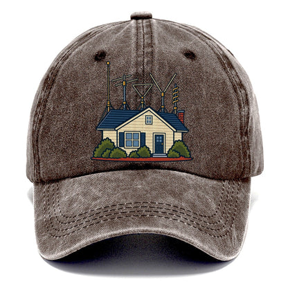 Antenna Filled Garden Amateur Radio Classic Cap – Brown