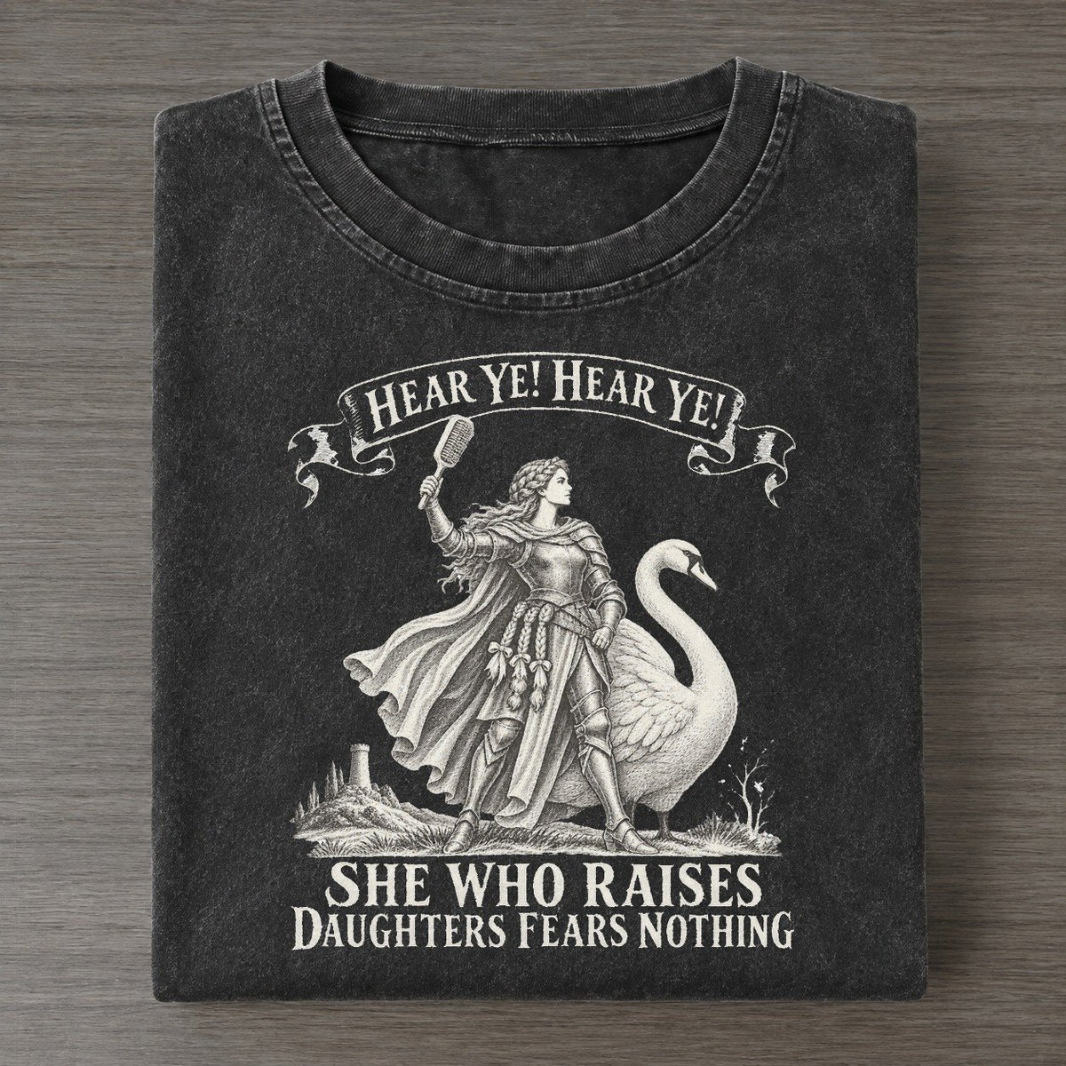 The Mother Of Daughters On A Swan Royal Decree Vintage T-shirt – Black