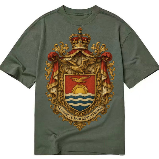 Golden Peace Embroidered Classic T-shirt – Army Green