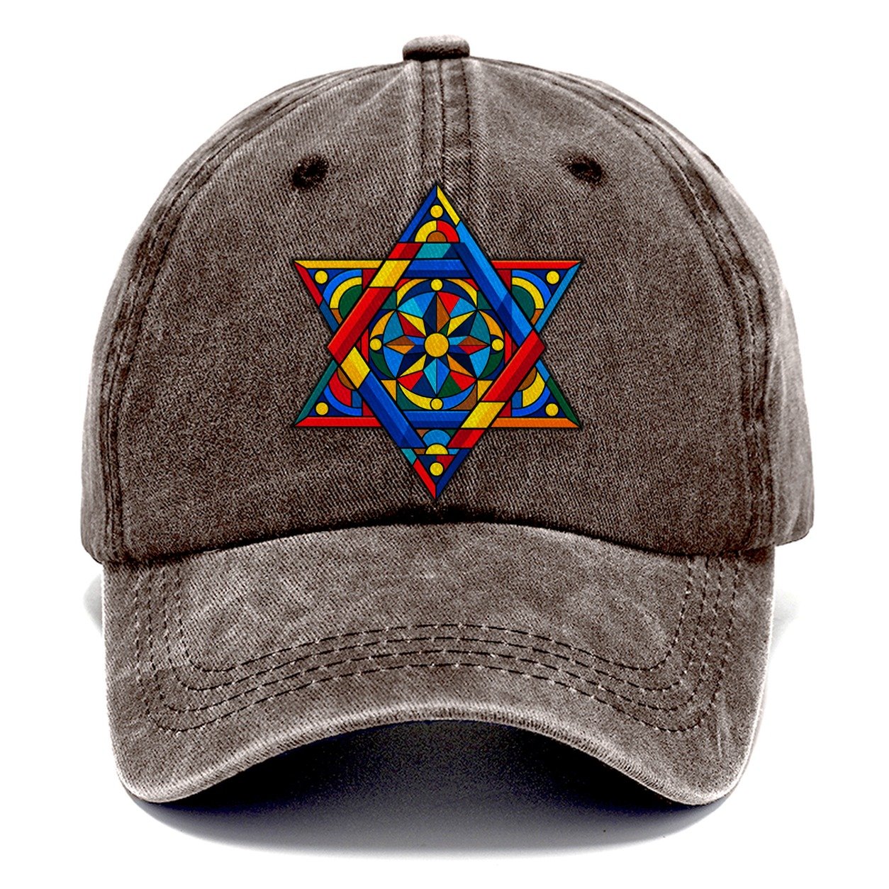 Star Of David Geometric Bauhaus Judaism Heritage Classic Cap – Brown