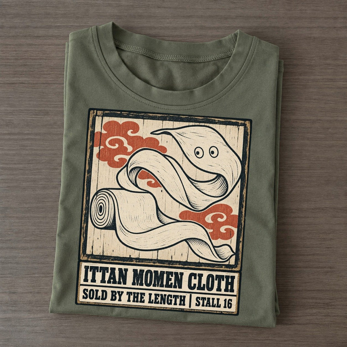 Ittan Momen Cloth Yokai Night Market Classic T-shirt – Army Green