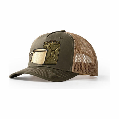 Enamel Camp Mug And Fuel Can Off Roading And Overlanding Trucker Hat – Olive Khaki