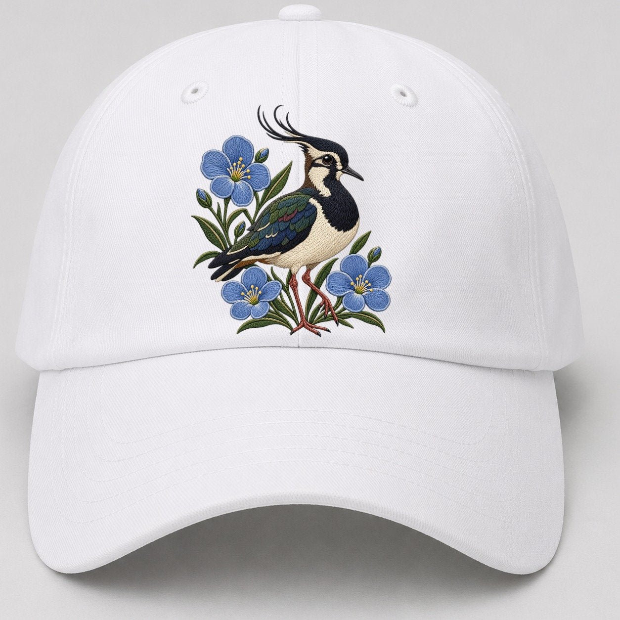 Northern Irish Flax And Lapwing Uk Culture Heritage Baseball Cap – White
