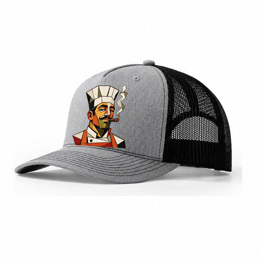 Chef Portrait Toque Trucker Hat – Sport Grey Black