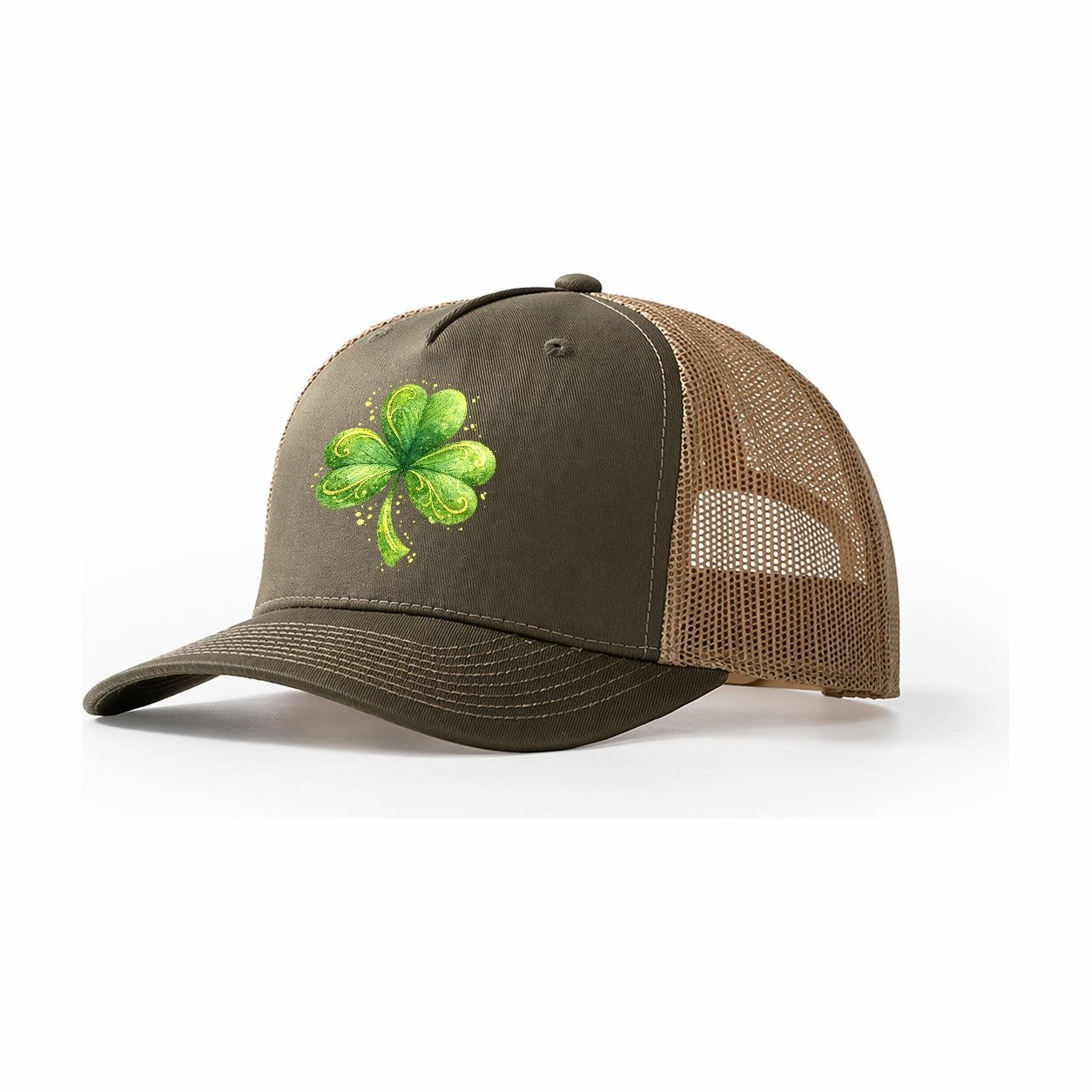 Shamrock Trucker Hat – Olive Khaki