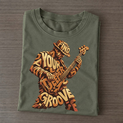 Bass Groove Player Letter Sculpture Classic T-shirt – Army Green