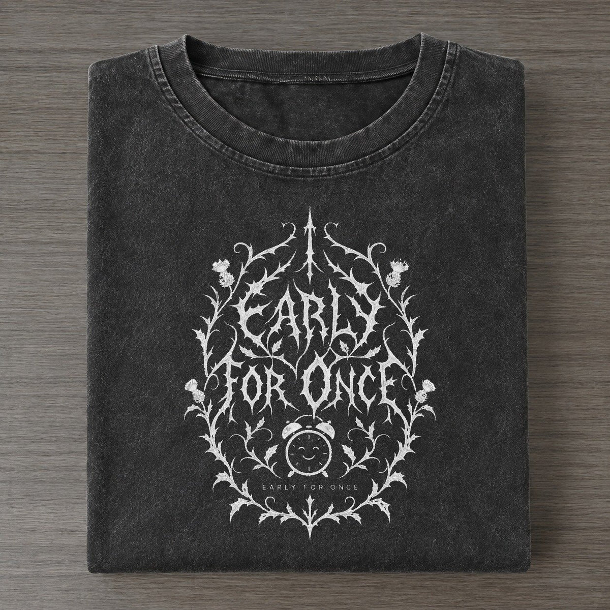 Early For Once Unreadable Feelings Vintage T-shirt – Black